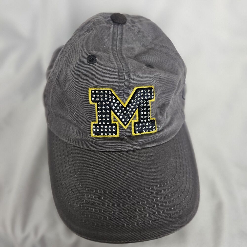 Michigan Wolverines Navy Blue Adjustable Bling Womens Hat